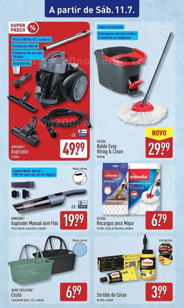 Antevisão Folheto ALDI Bazar Promoções de 11 a 12 julho